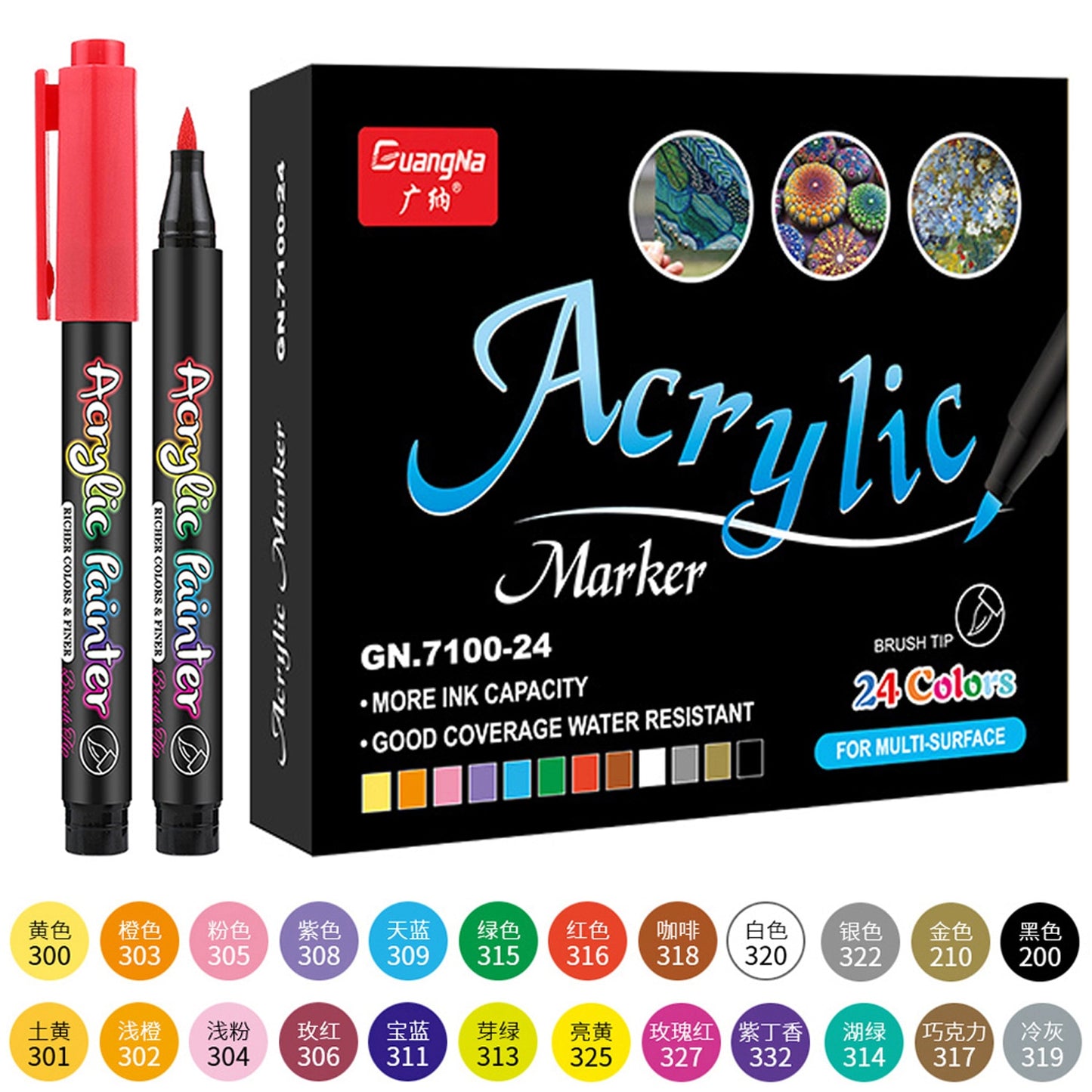 36 Color Sketching Markers, Acrylic Marker.
